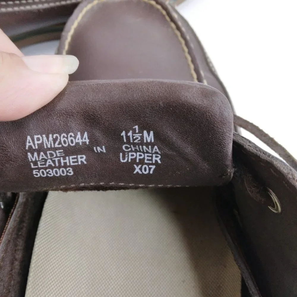 Rockport Washable Footwear Brown Leather Boat Shoes Loafers Size 11.5M